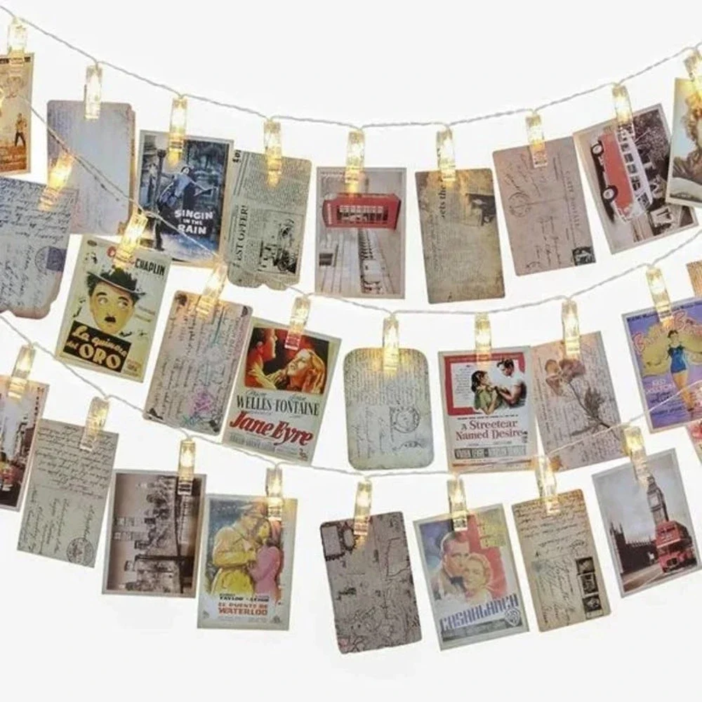 LED‎ Clips Fairy Lights for Hanging Photos and Memories, 20 Warm Lights~~NWT